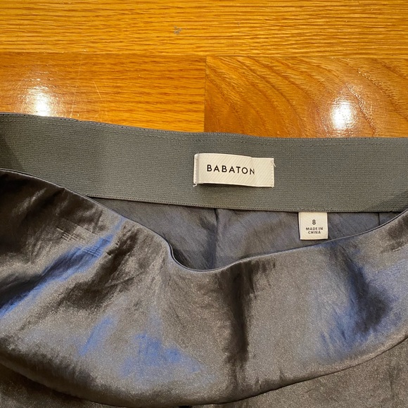 Babaton Slip midi skirt Coal grey size 8 - Picture 2 of 3